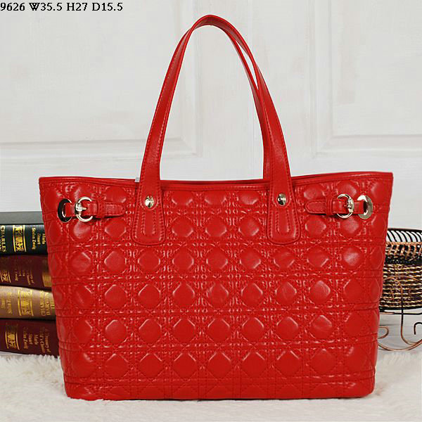 dior soft tote purse lambskin leather 9626 red